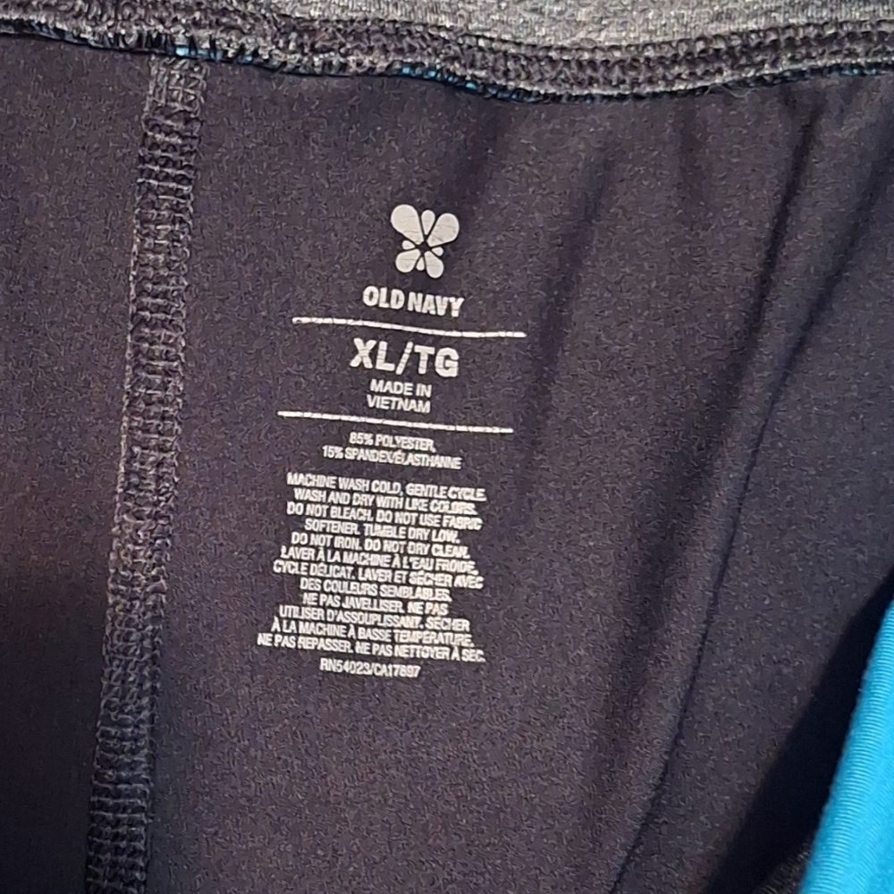Women's Black and Blue Yoga Pants - Picture 5 of 5